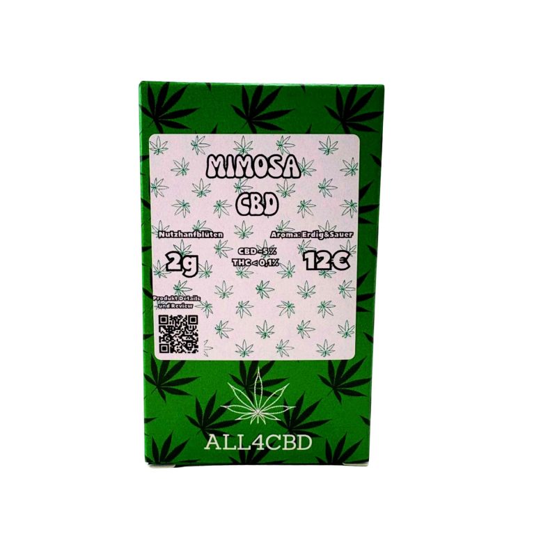 Mimosa – Pure CBD Blüten 2g Verpackung